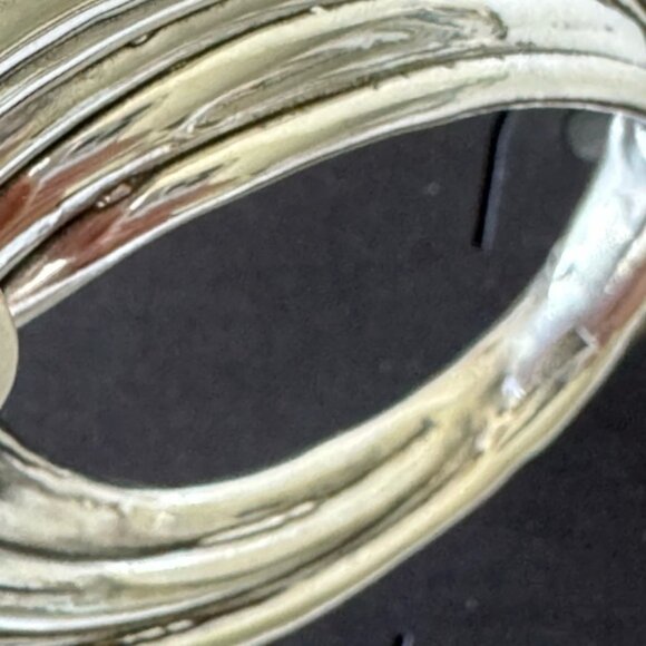 E&L Twist Sterling Silver Electroform Earrings Made in Israel 2 3/4 in long - Picture 12 of 15